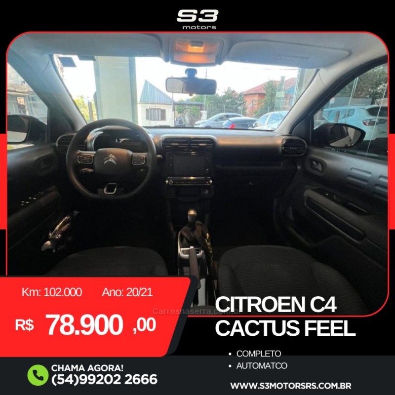 C4 CACTUS 1.6 VTI FEEL FLEX 4P AUTOMATICO - 2021 - CAXIAS DO SUL