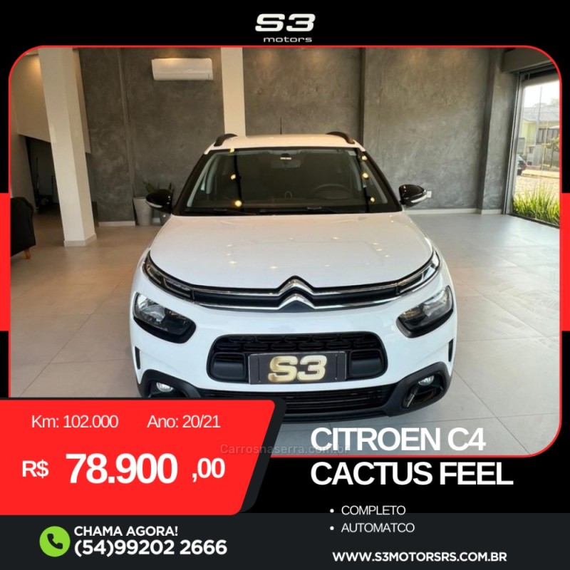 C4 CACTUS 1.6 VTI FEEL FLEX 4P AUTOMATICO - 2021 - CAXIAS DO SUL