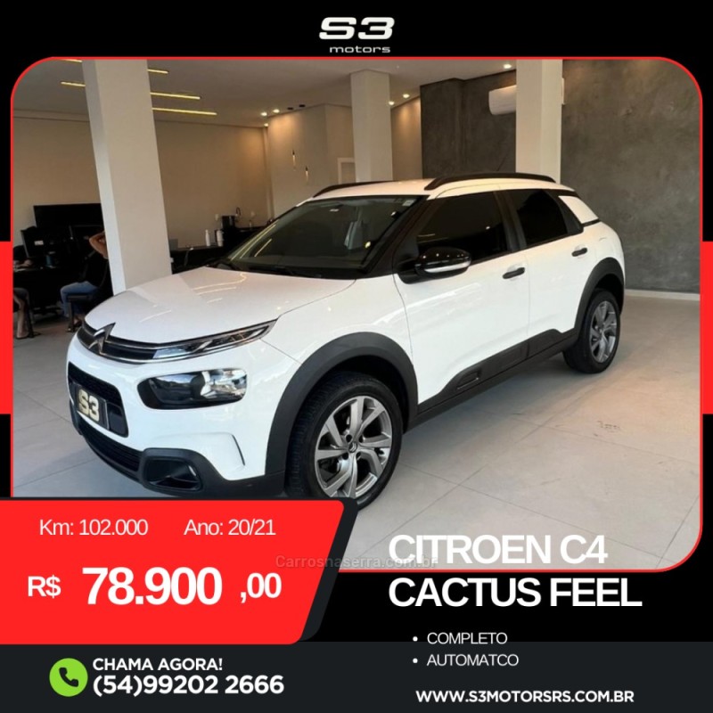C4 CACTUS 1.6 VTI FEEL FLEX 4P AUTOMATICO - 2021 - CAXIAS DO SUL