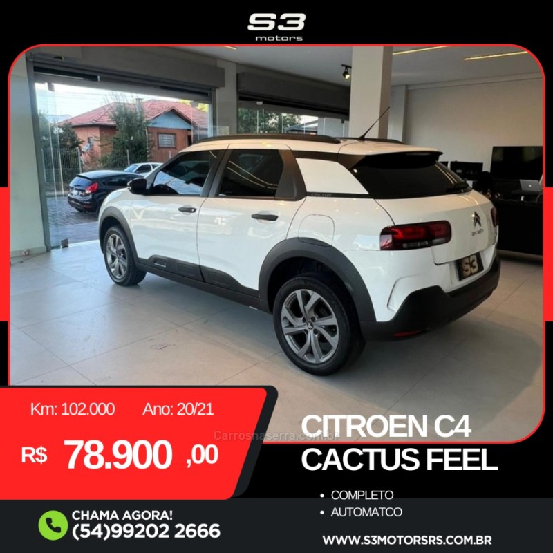 C4 CACTUS 1.6 VTI FEEL FLEX 4P AUTOMATICO - 2021 - CAXIAS DO SUL