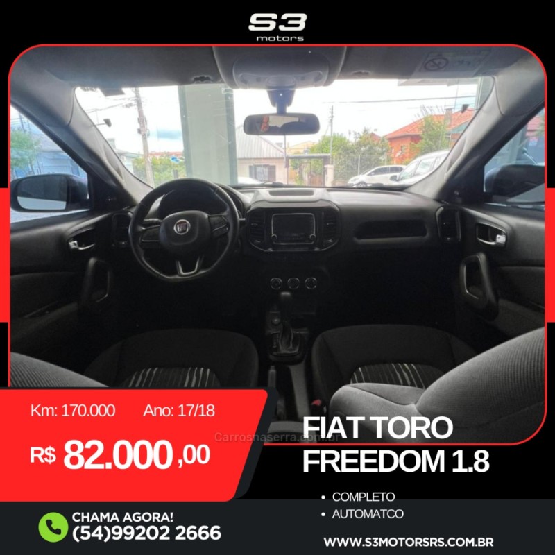 TORO 1.8 16V EVO FLEX FREEDOM AUTOMÁTICO - 2018 - CAXIAS DO SUL