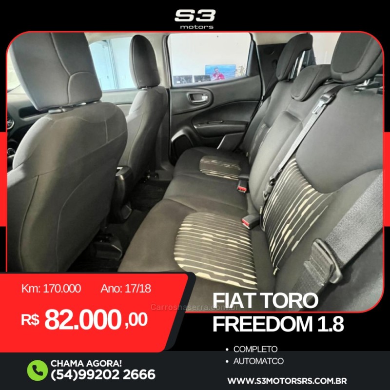 TORO 1.8 16V EVO FLEX FREEDOM AUTOMÁTICO - 2018 - CAXIAS DO SUL