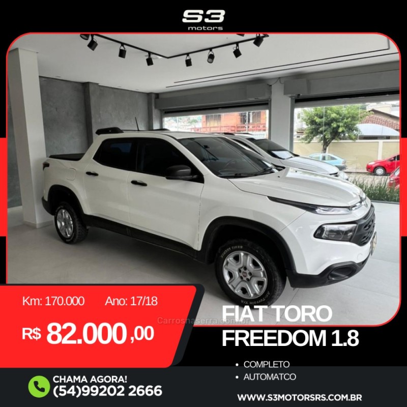 toro 1.8 16v evo flex freedom automatico 2018 caxias do sul