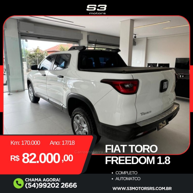 TORO 1.8 16V EVO FLEX FREEDOM AUTOMÁTICO - 2018 - CAXIAS DO SUL