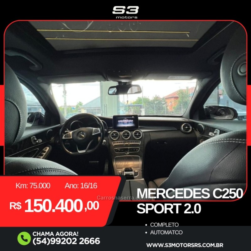 C 250 2.0 CGI SPORT TURBO 16V GASOLINA 4P AUTOMÁTICO - 2016 - CAXIAS DO SUL