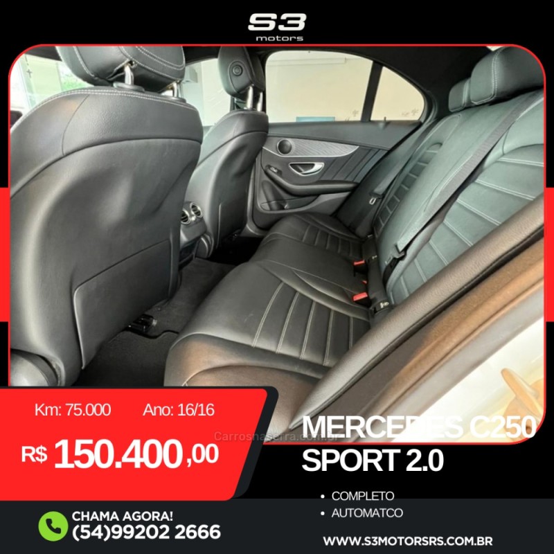 C 250 2.0 CGI SPORT TURBO 16V GASOLINA 4P AUTOMÁTICO - 2016 - CAXIAS DO SUL