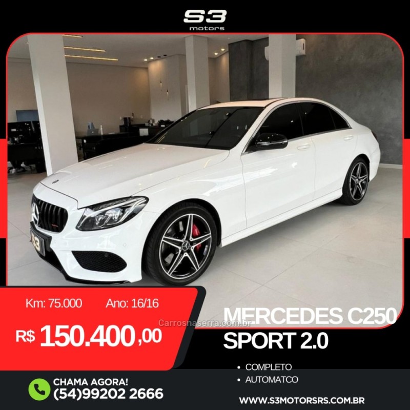 C 250 2.0 CGI SPORT TURBO 16V GASOLINA 4P AUTOMÁTICO - 2016 - CAXIAS DO SUL