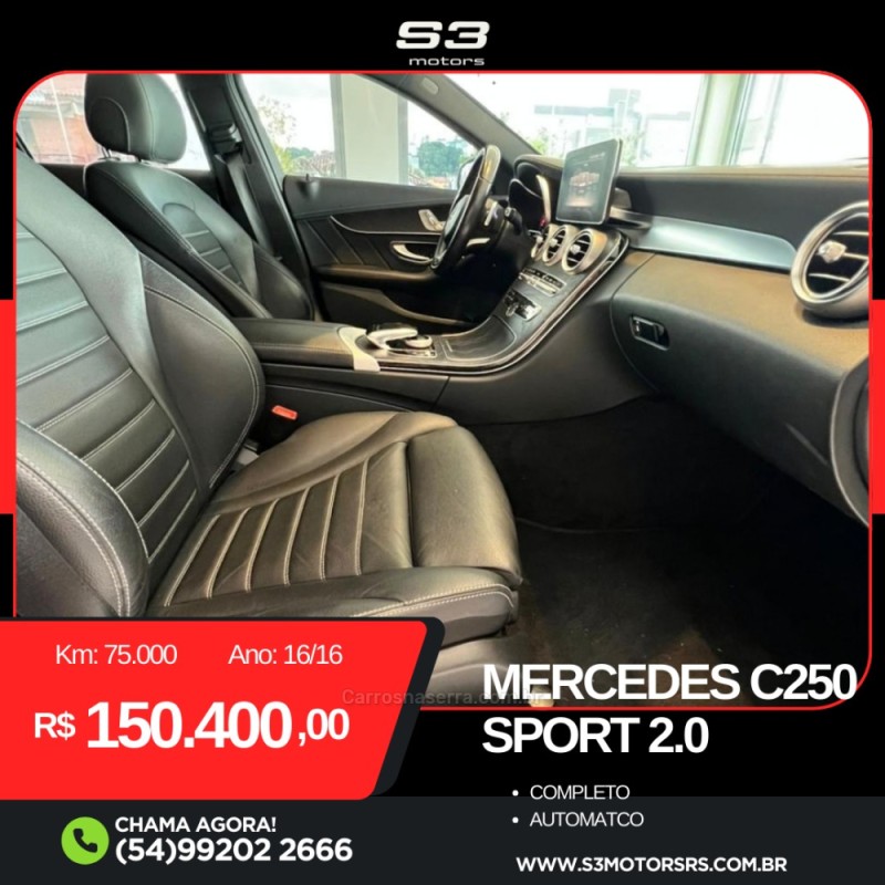 C 250 2.0 CGI SPORT TURBO 16V GASOLINA 4P AUTOMÁTICO - 2016 - CAXIAS DO SUL
