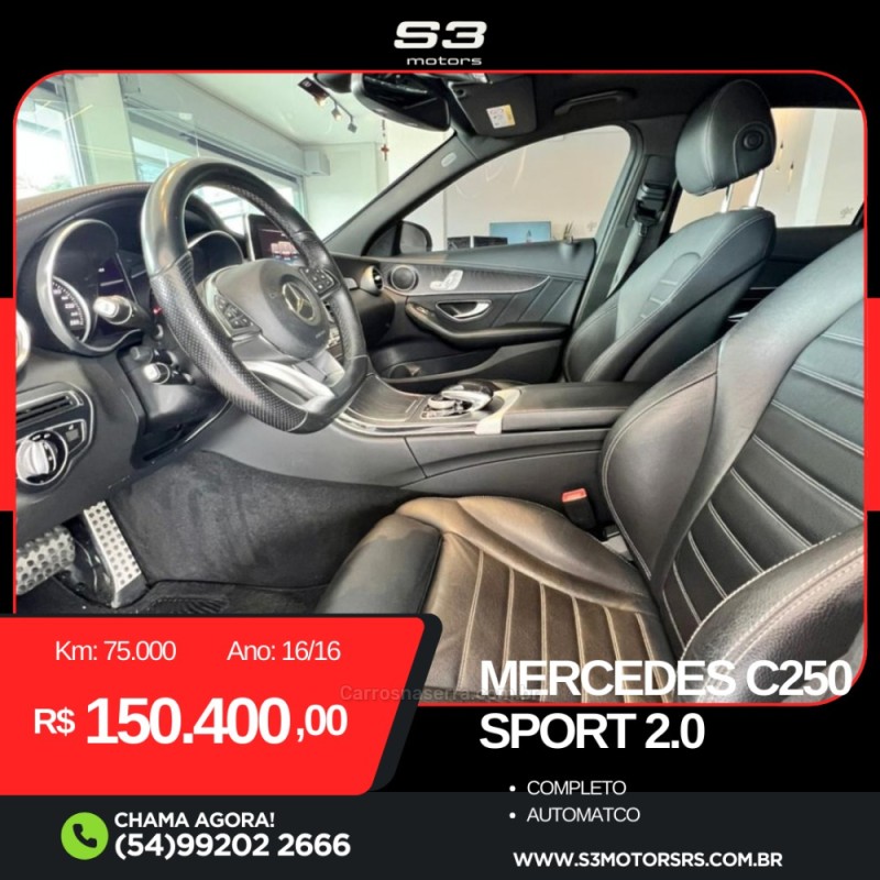 C 250 2.0 CGI SPORT TURBO 16V GASOLINA 4P AUTOMÁTICO - 2016 - CAXIAS DO SUL