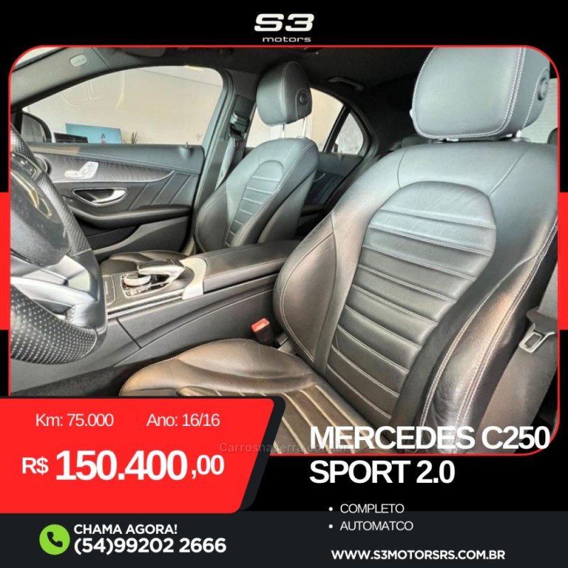 C 250 2.0 CGI SPORT TURBO 16V GASOLINA 4P AUTOMÁTICO - 2016 - CAXIAS DO SUL