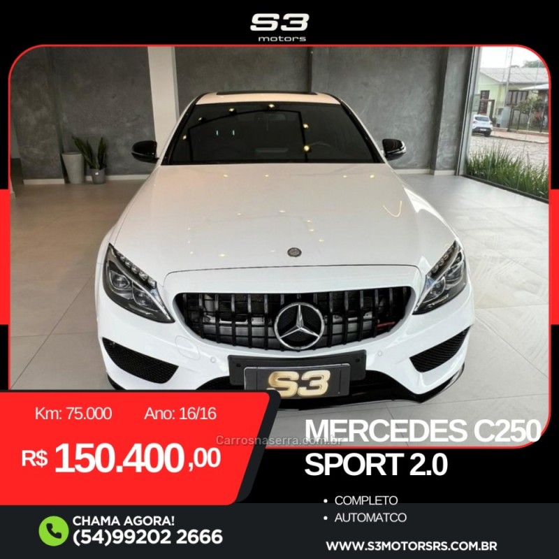 C 250 2.0 CGI SPORT TURBO 16V GASOLINA 4P AUTOMÁTICO - 2016 - CAXIAS DO SUL