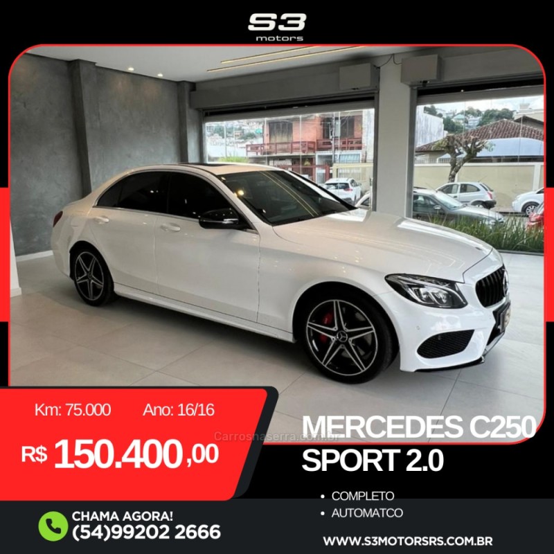 c 250 2.0 cgi sport turbo 16v gasolina 4p automatico 2016 caxias do sul