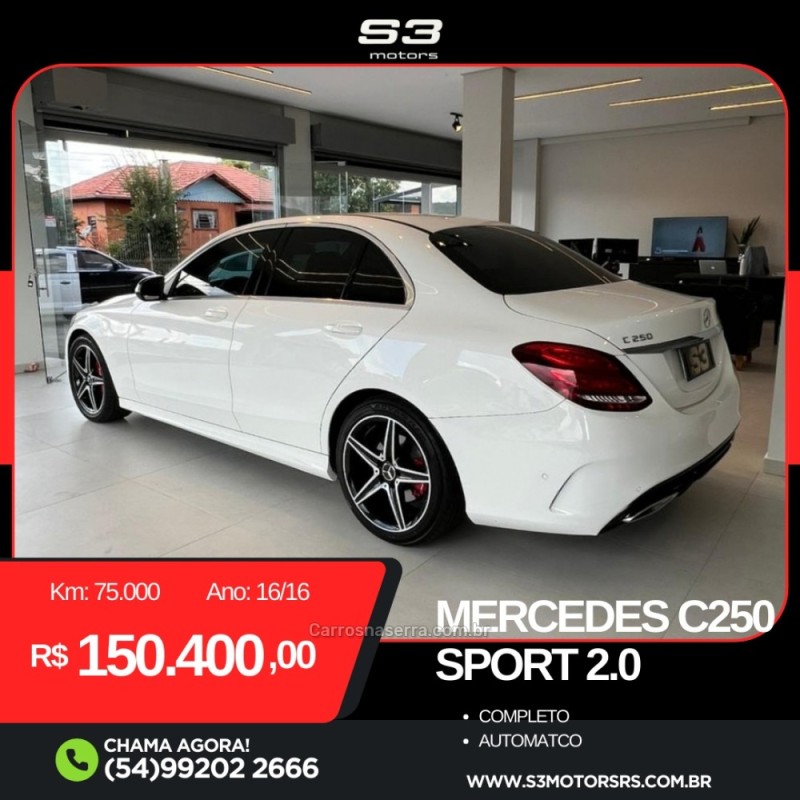 C 250 2.0 CGI SPORT TURBO 16V GASOLINA 4P AUTOMÁTICO - 2016 - CAXIAS DO SUL