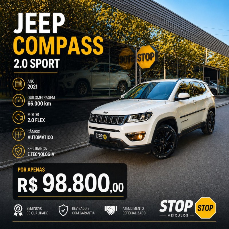 compass 2.0 16v flex sport automatico 2021 dois irmaos