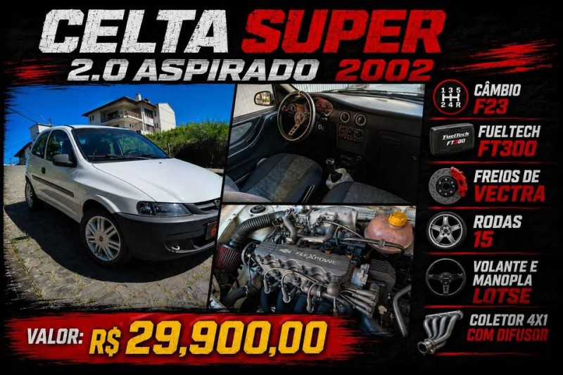 celta 1.0 mpfi super 8v gasolina 2p manual 2002 caxias do sul