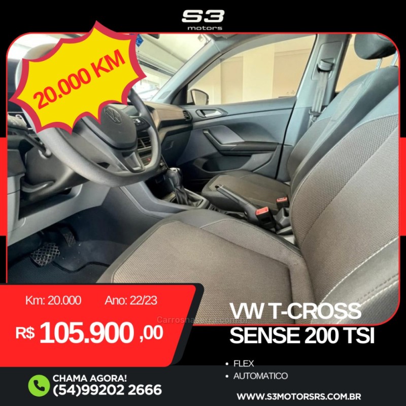 T-CROSS 1.0 TSI 200 SENSE AUTOMÁTICO - 2023 - CAXIAS DO SUL