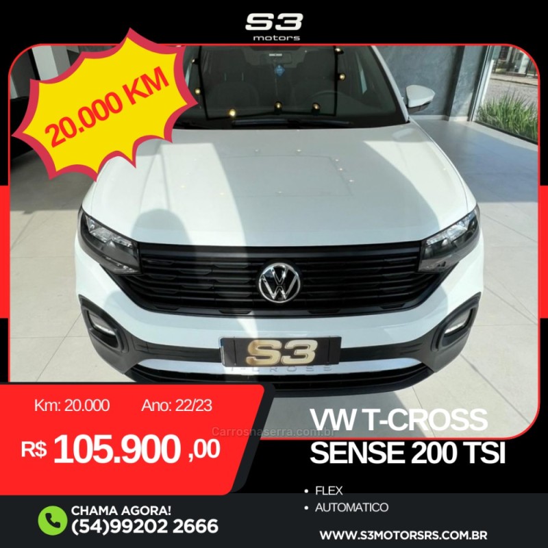 T-CROSS 1.0 TSI 200 SENSE AUTOMÁTICO - 2023 - CAXIAS DO SUL