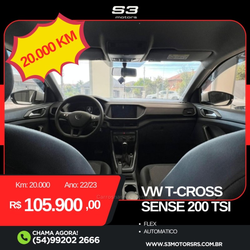 T-CROSS 1.0 TSI 200 SENSE AUTOMÁTICO - 2023 - CAXIAS DO SUL