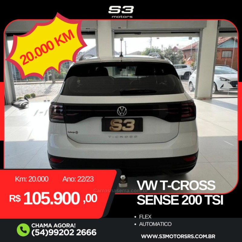 T-CROSS 1.0 TSI 200 SENSE AUTOMÁTICO - 2023 - CAXIAS DO SUL