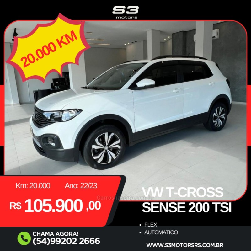 T-CROSS 1.0 TSI 200 SENSE AUTOMÁTICO - 2023 - CAXIAS DO SUL
