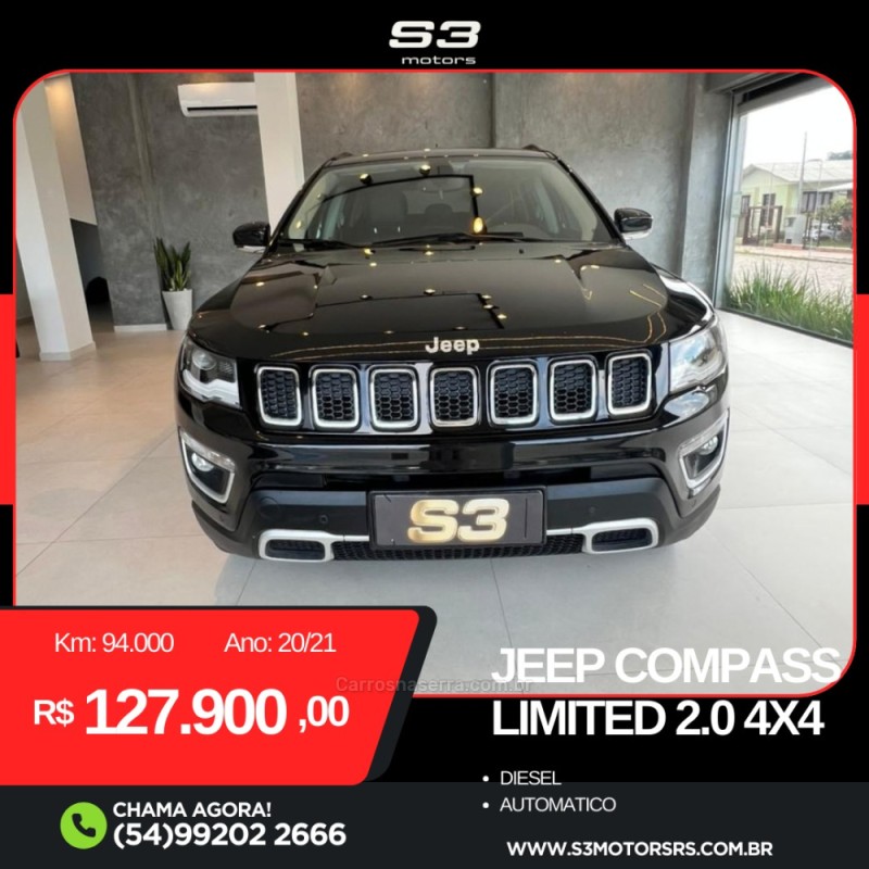 COMPASS 2.0 16V DIESEL LIMITED 4X4 AUTOMÁTICO - 2021 - CAXIAS DO SUL