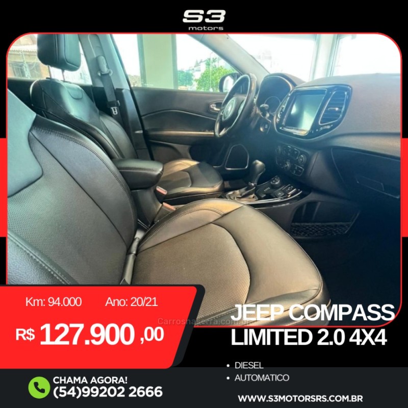 COMPASS 2.0 16V DIESEL LIMITED 4X4 AUTOMÁTICO - 2021 - CAXIAS DO SUL