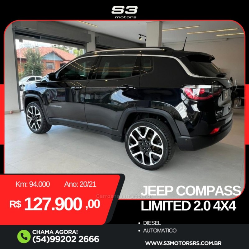 COMPASS 2.0 16V DIESEL LIMITED 4X4 AUTOMÁTICO - 2021 - CAXIAS DO SUL