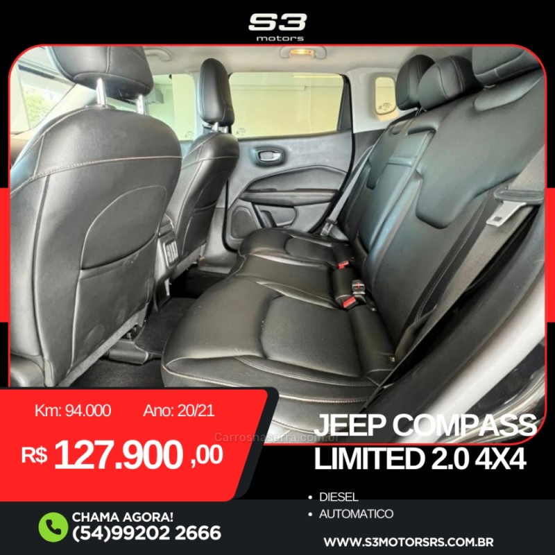 COMPASS 2.0 16V DIESEL LIMITED 4X4 AUTOMÁTICO - 2021 - CAXIAS DO SUL