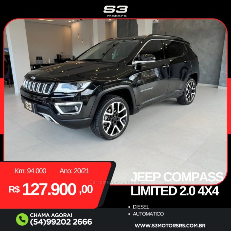 COMPASS 2.0 16V DIESEL LIMITED 4X4 AUTOMÁTICO - 2021 - CAXIAS DO SUL