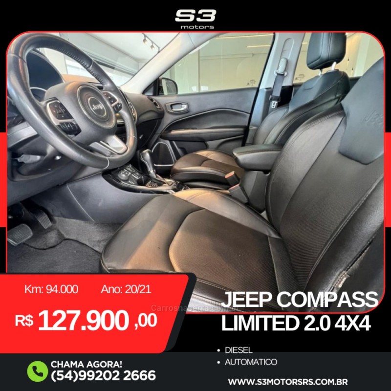 COMPASS 2.0 16V DIESEL LIMITED 4X4 AUTOMÁTICO - 2021 - CAXIAS DO SUL