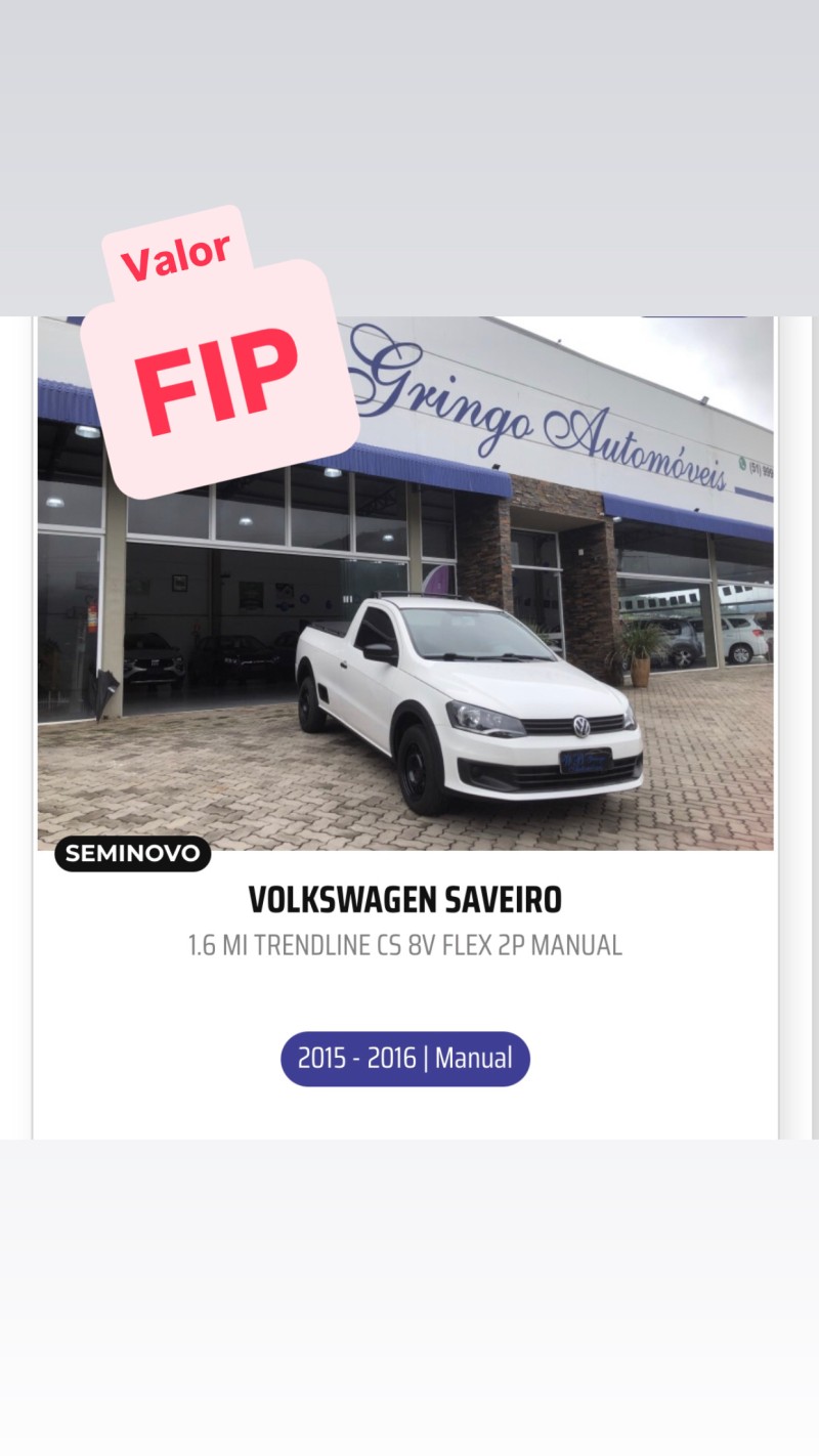 saveiro 1.6 mi trendline cs 8v flex 2p manual 2016 vale real