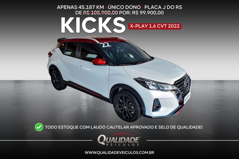 kicks 1.6 xplay 16v flex 4p automatico 2022 santa cruz do sul