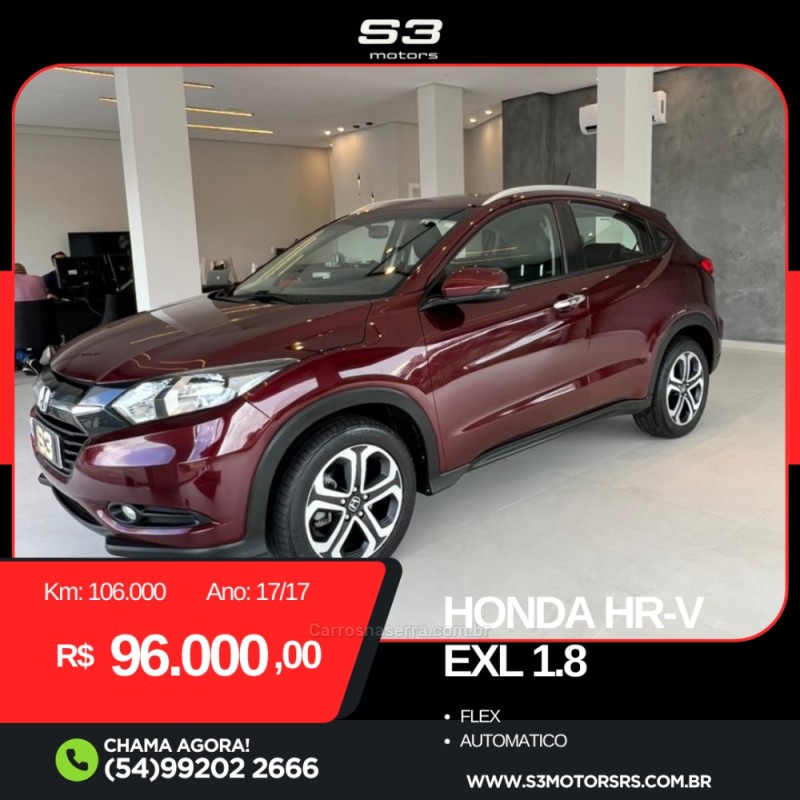 HR-V 1.8 16V FLEX EXL 4P AUTOMÁTICO - 2017 - CAXIAS DO SUL