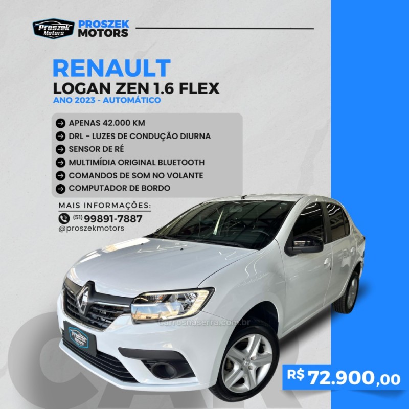 logan 1.6 zen 16v flex 4p automatico 2023 canoas