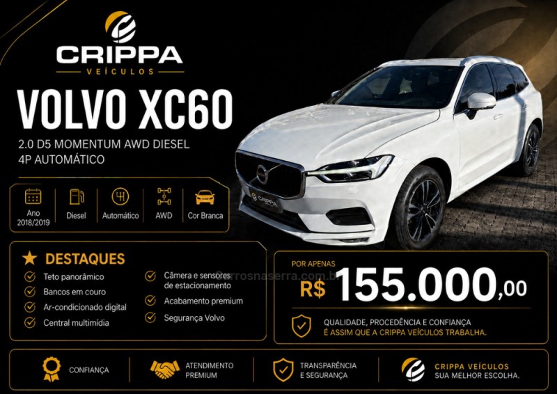 XC60 2.0 D5 MOMENTUM AWD DIESEL 4P AUTOMÁTICO