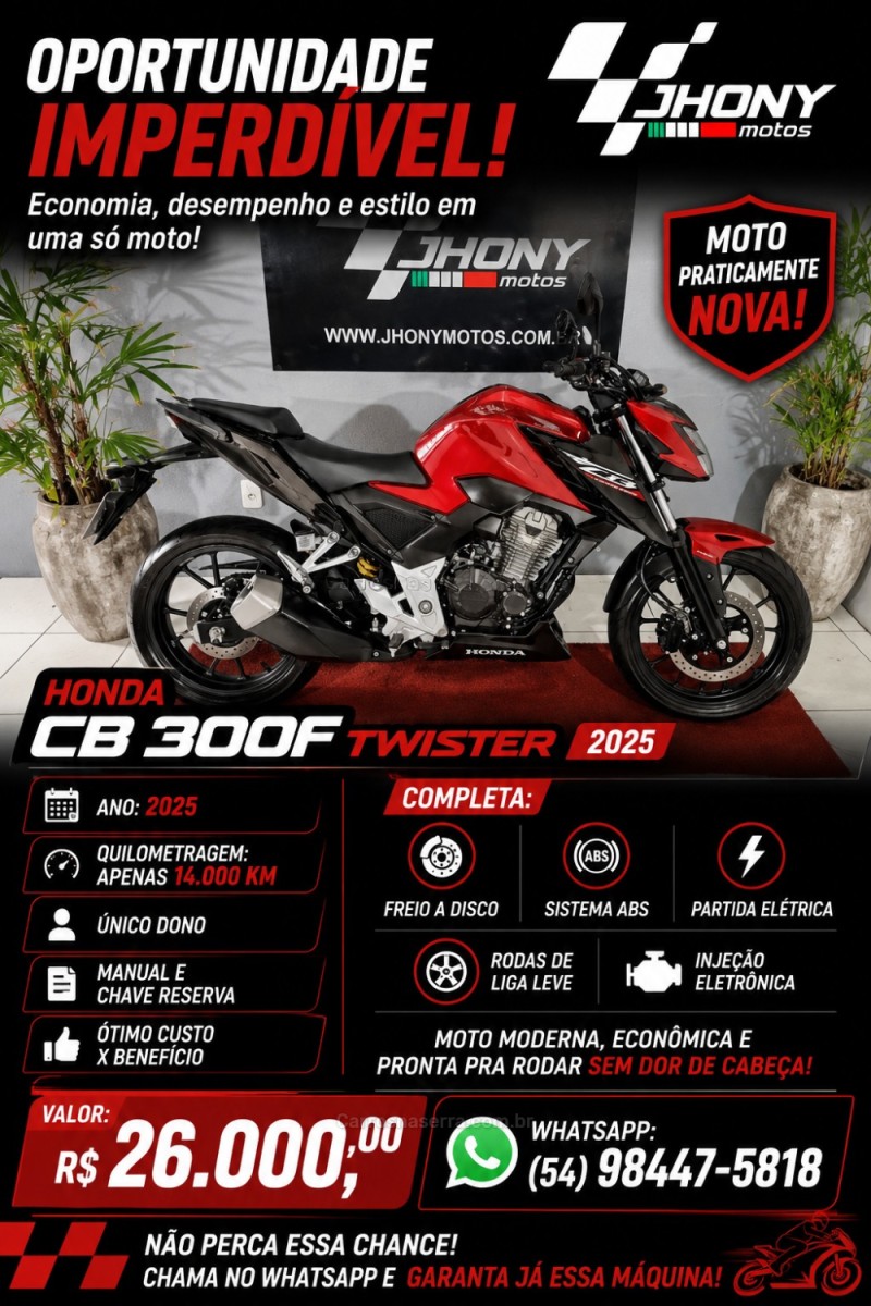 cb 300f twister abs 2025 caxias do sul