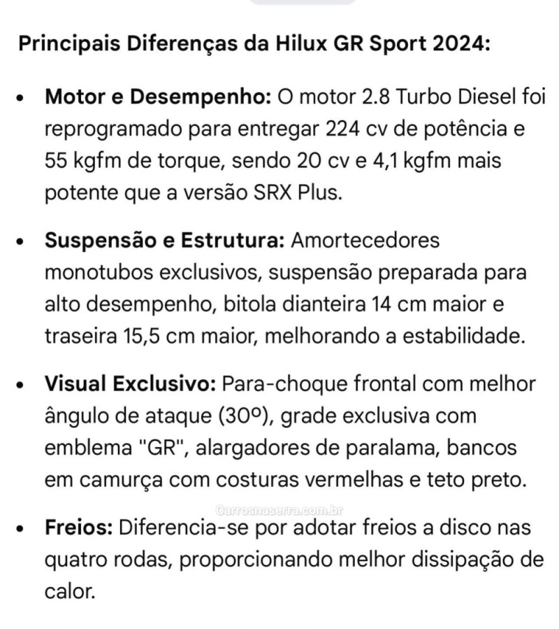 HILUX 2.8 GR-S 4X4 CD 16V TURBO INTERCOOLER DIESEL 4P AUTOMÁTICO - 2024 - PASSO FUNDO