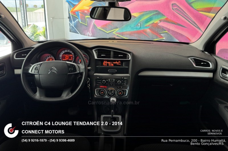 C4 LOUNGE 2.0 MPFI TENDANCE 16V FLEX 4P AUTOMÁTICO - 2014 - BENTO GONçALVES