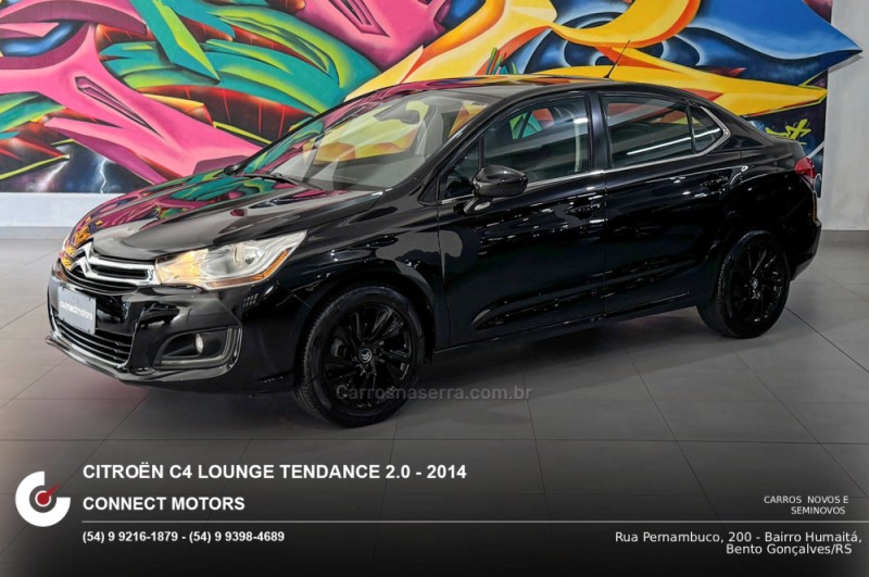C4 LOUNGE 2.0 MPFI TENDANCE 16V FLEX 4P AUTOMÁTICO - 2014 - BENTO GONçALVES