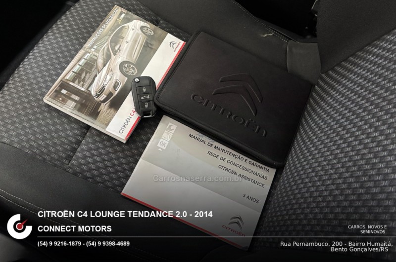 C4 LOUNGE 2.0 MPFI TENDANCE 16V FLEX 4P AUTOMÁTICO - 2014 - BENTO GONçALVES