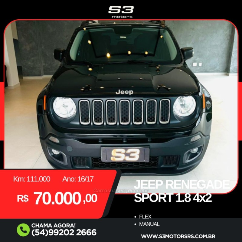 RENEGADE 1.8 16V FLEX SPORT 4P MANUAL - 2017 - CAXIAS DO SUL
