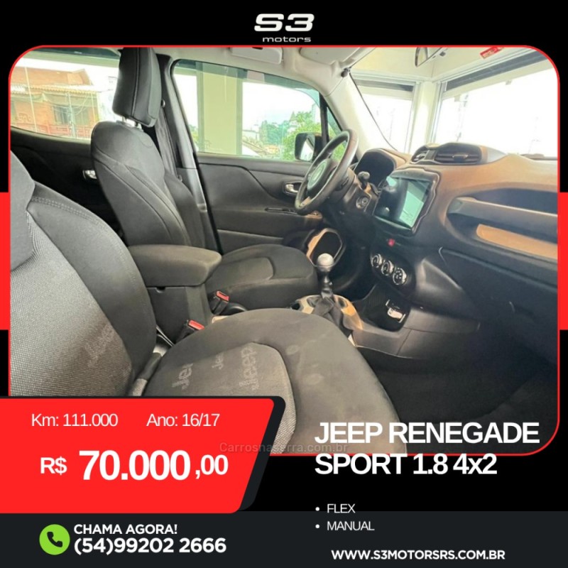 RENEGADE 1.8 16V FLEX SPORT 4P MANUAL - 2017 - CAXIAS DO SUL