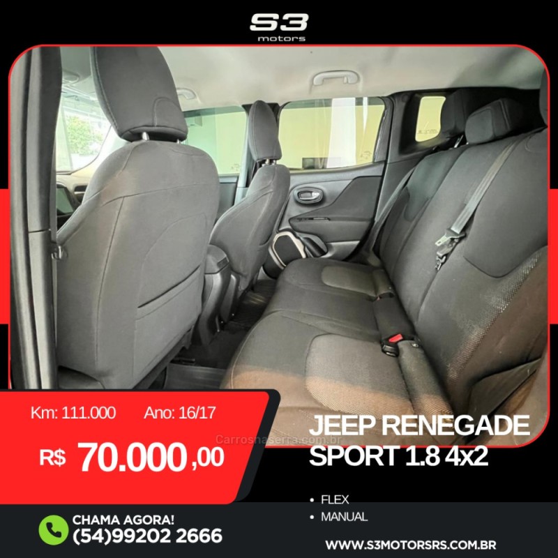 RENEGADE 1.8 16V FLEX SPORT 4P MANUAL - 2017 - CAXIAS DO SUL
