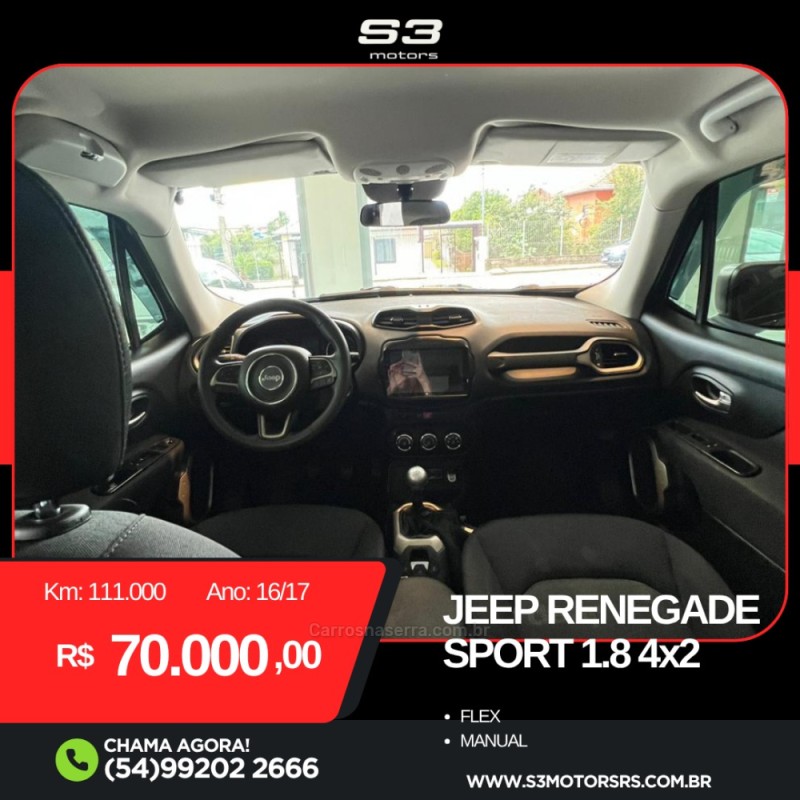 RENEGADE 1.8 16V FLEX SPORT 4P MANUAL - 2017 - CAXIAS DO SUL