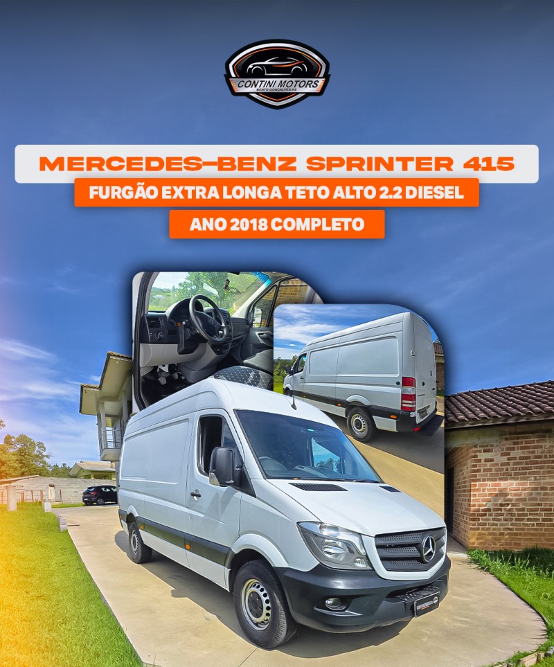 sprinter 2.2 415 cdi furgao extra longo teto alto 3p diesel manual 2018 bento goncalves