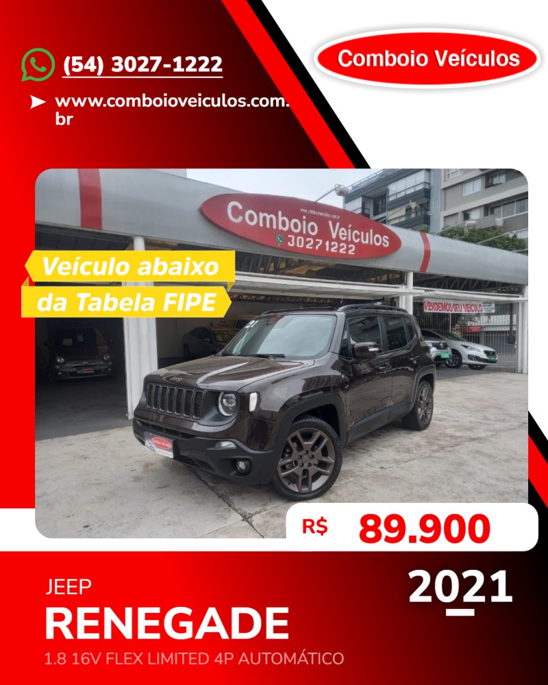 renegade 1.8 16v flex limited 4p automatico 2021 caxias do sul