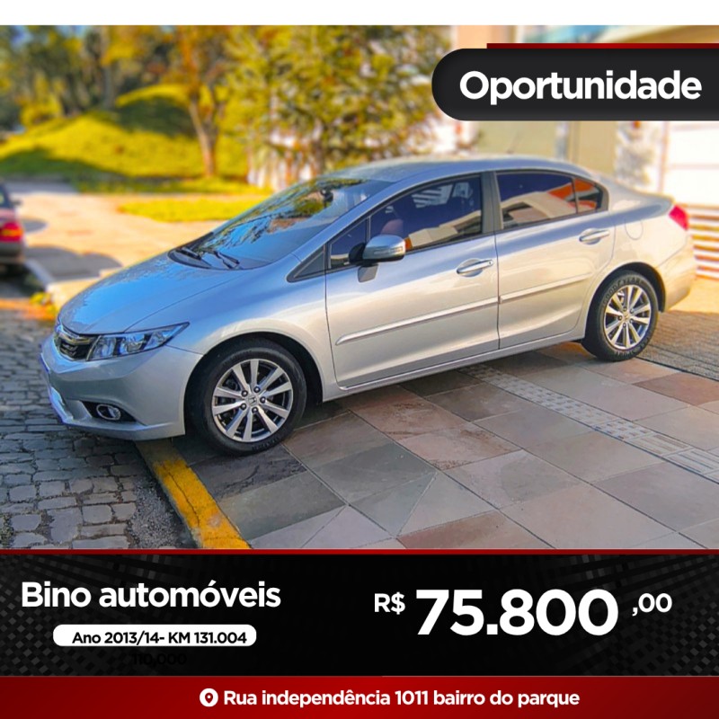 civic 2.0 lxr 16v flex 4p automatico 2014 farroupilha