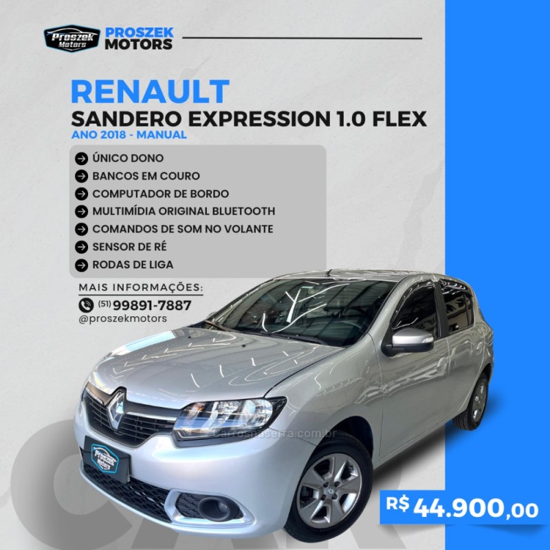 sandero 1.0 expression 12v flex 4p manual 2018 canoas
