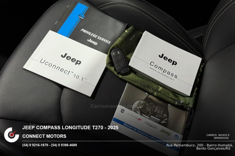 COMPASS 1.3 LONGITUDE T270 16V TURBO 4X2 FLEX 4P AUTOMÁTICO - 2025 - BENTO GONçALVES