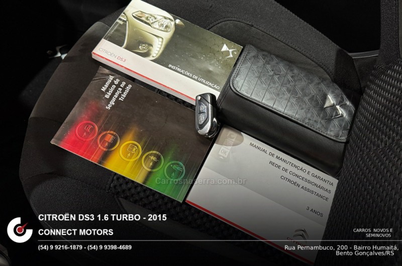 DS3 1.6 THP SPORT CHIC 16V GASOLINA 2P MANUAL - 2015 - BENTO GONçALVES